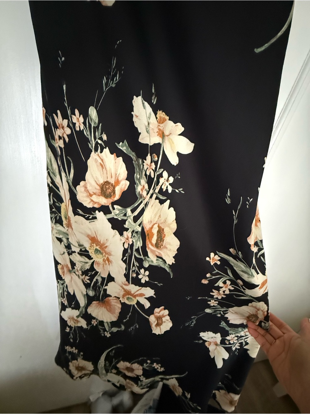 Astr Black Floral Slip Midi Dress with black and yellow floral - Picture 6 of 6